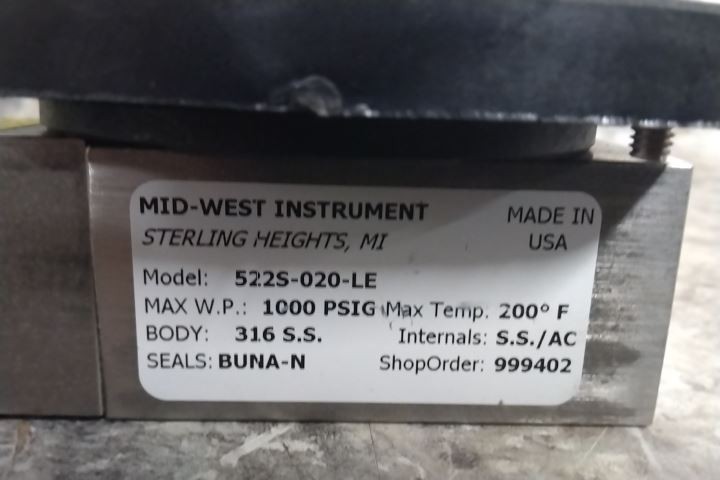 Midwest Instrument 522S-020-LE 3-Color Differential Pressure Indicator