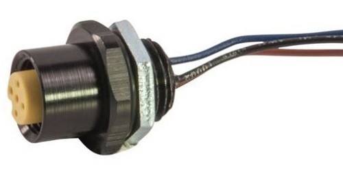 Single Key Micro-Link Receptacle, 4 pole, 1.5′, 1/4″ 18 AWG, SS shell