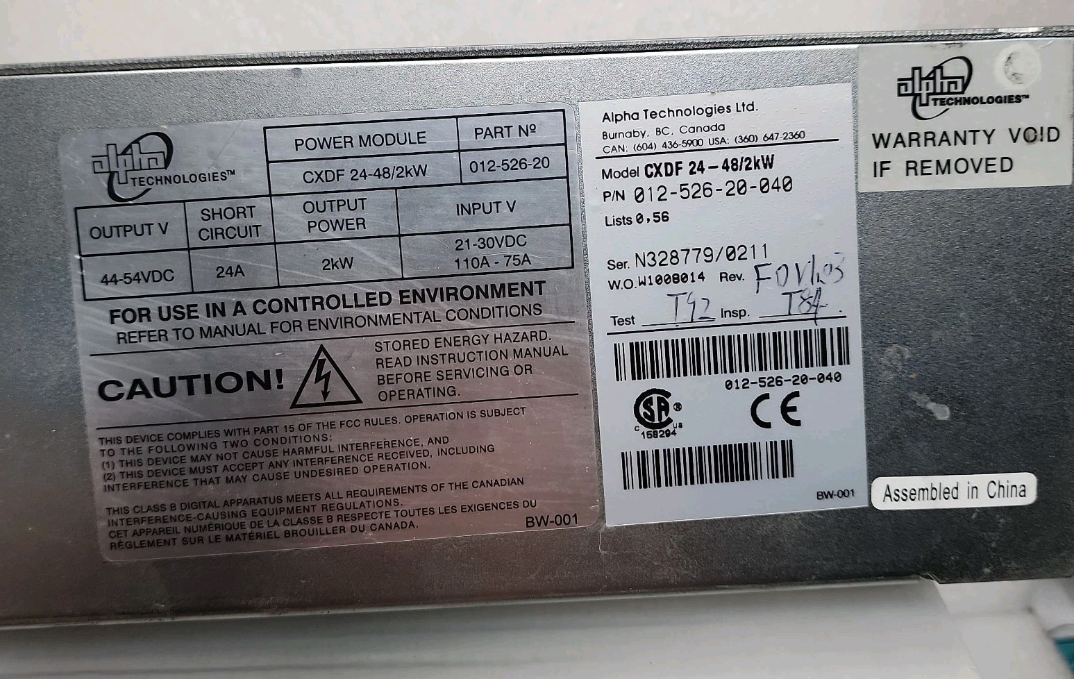 CORDEX 012-526-20-XXX CXDF 24-48/2KW DC-DC Power Converter