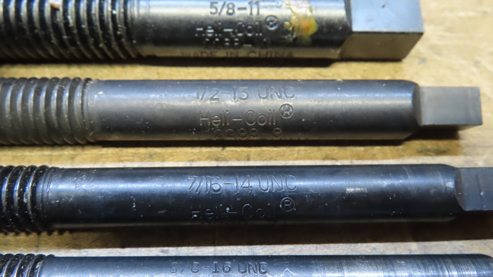Helicoil SAE thread repair install tools 1/4-20, 3/8-16, 7/16-14, 1/2-13, 5/8-11