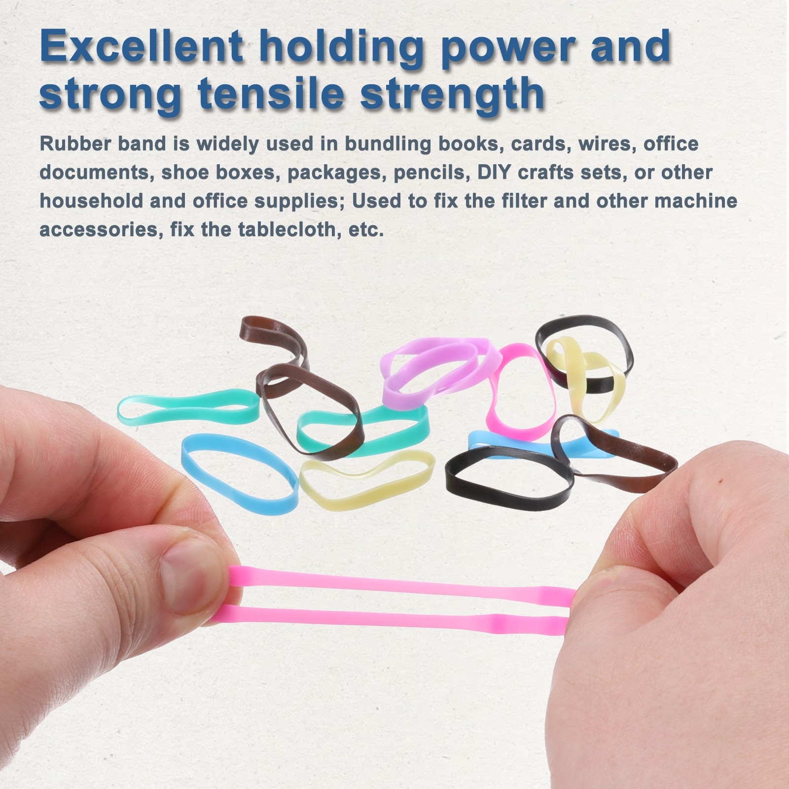140 Pcs Rubber Band Colored Spots 25mm x 4mm Hair Rubber Bands, Sky Blue