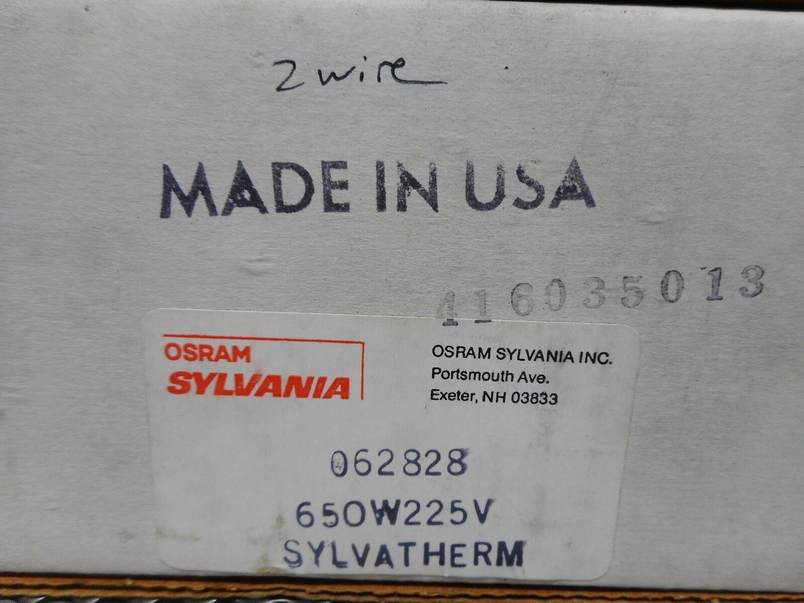 OSRAM SYLVANIA SYLVA-THERM 062828 Heater 650W 220/230V 416035013 New Old Stock