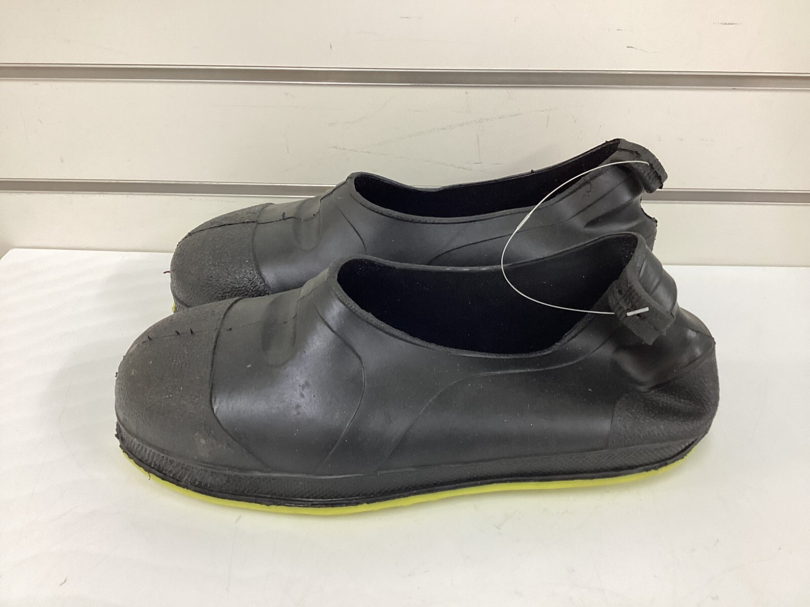 Overshoe: Ankle Shoe, Steel, Cleated, 4 to 5 Fits Shoe Size, Black/Yellow, TINGL