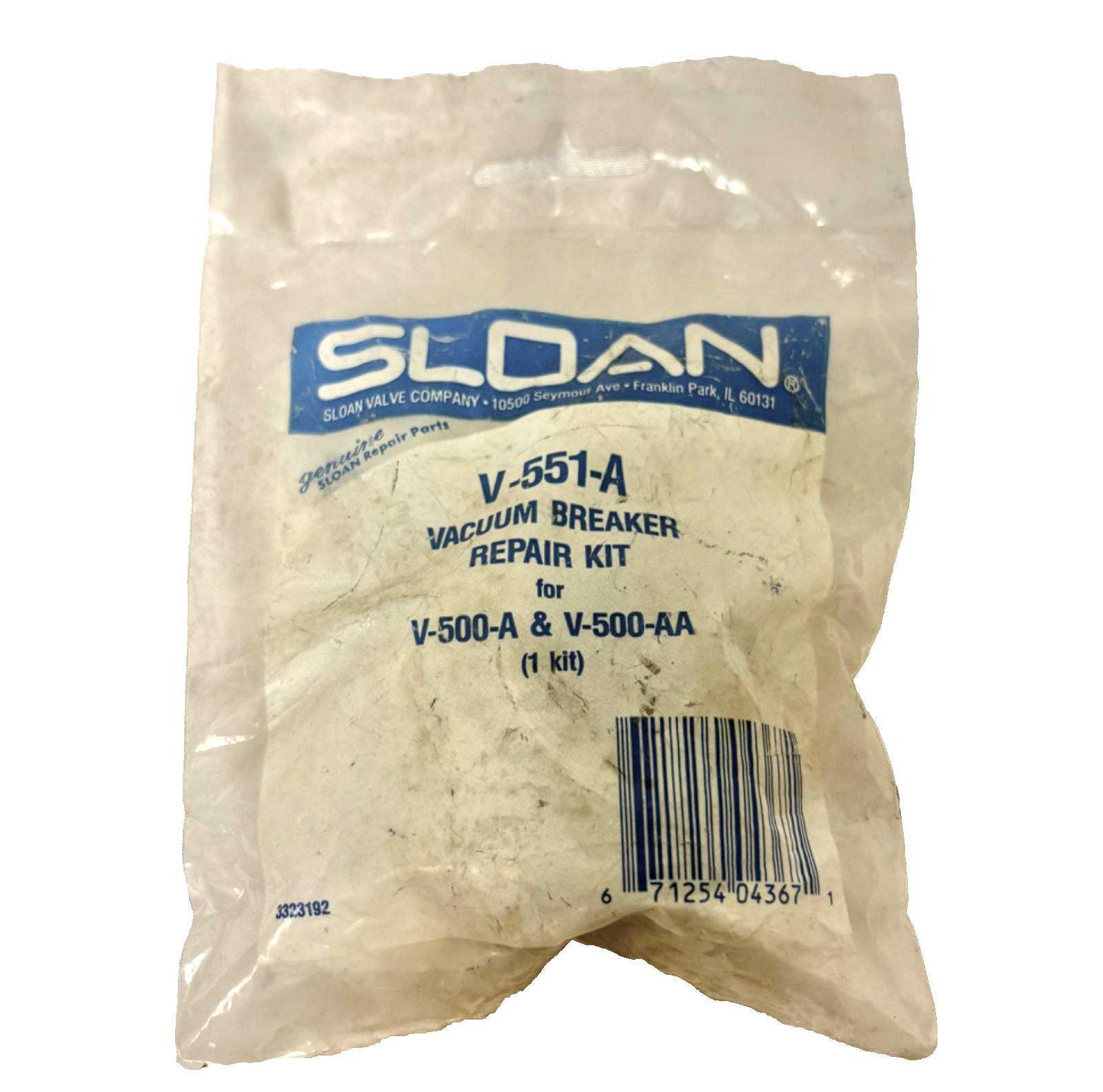 Sloan V-551-A Vacuum Breaker Repair Kit for V-500-A & V-500-AA (New/Sealed)