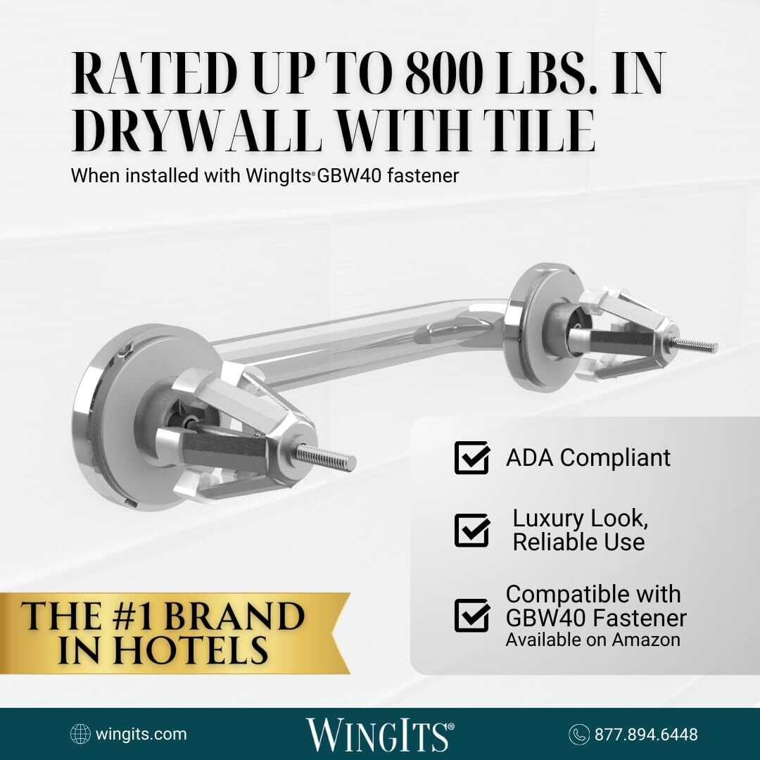WingIts WGB5PS6 STANDARD Grab Bar, Concealed Mount, Polished Stainless Steel,