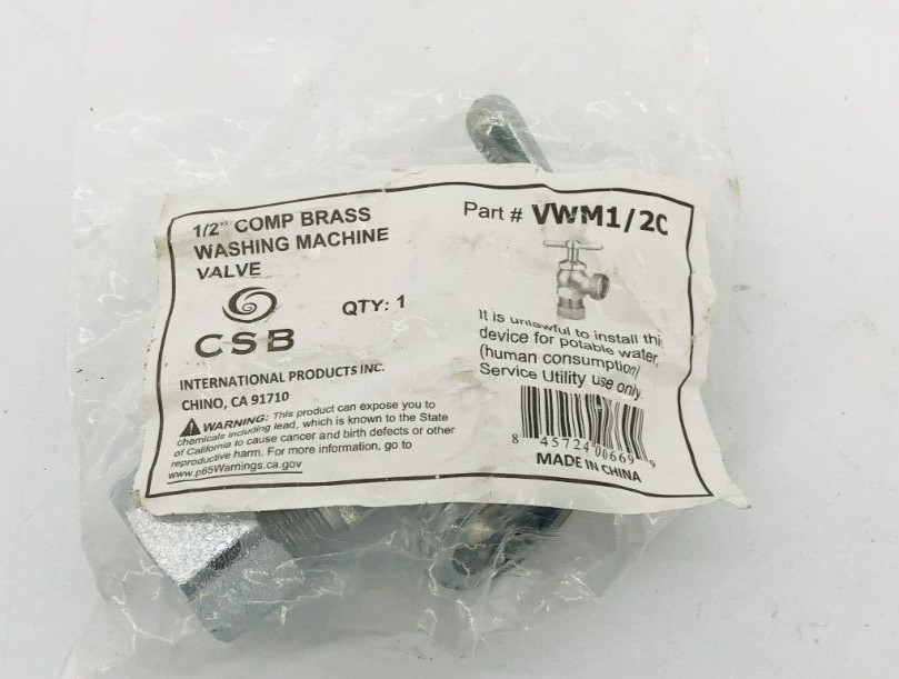 Lot of 5 New CSB VWM1/2C Brass COMP 1/2″ Washing Machine Valves