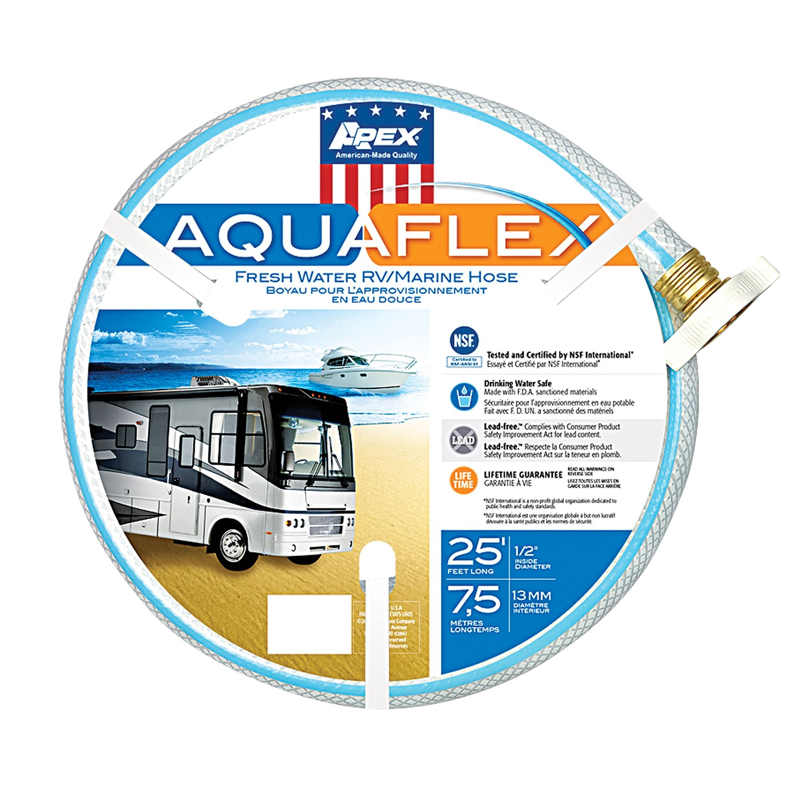 Teknor Apex 7503-25 AquaFlex RV/Marine Hose – 1/2″ x 25′