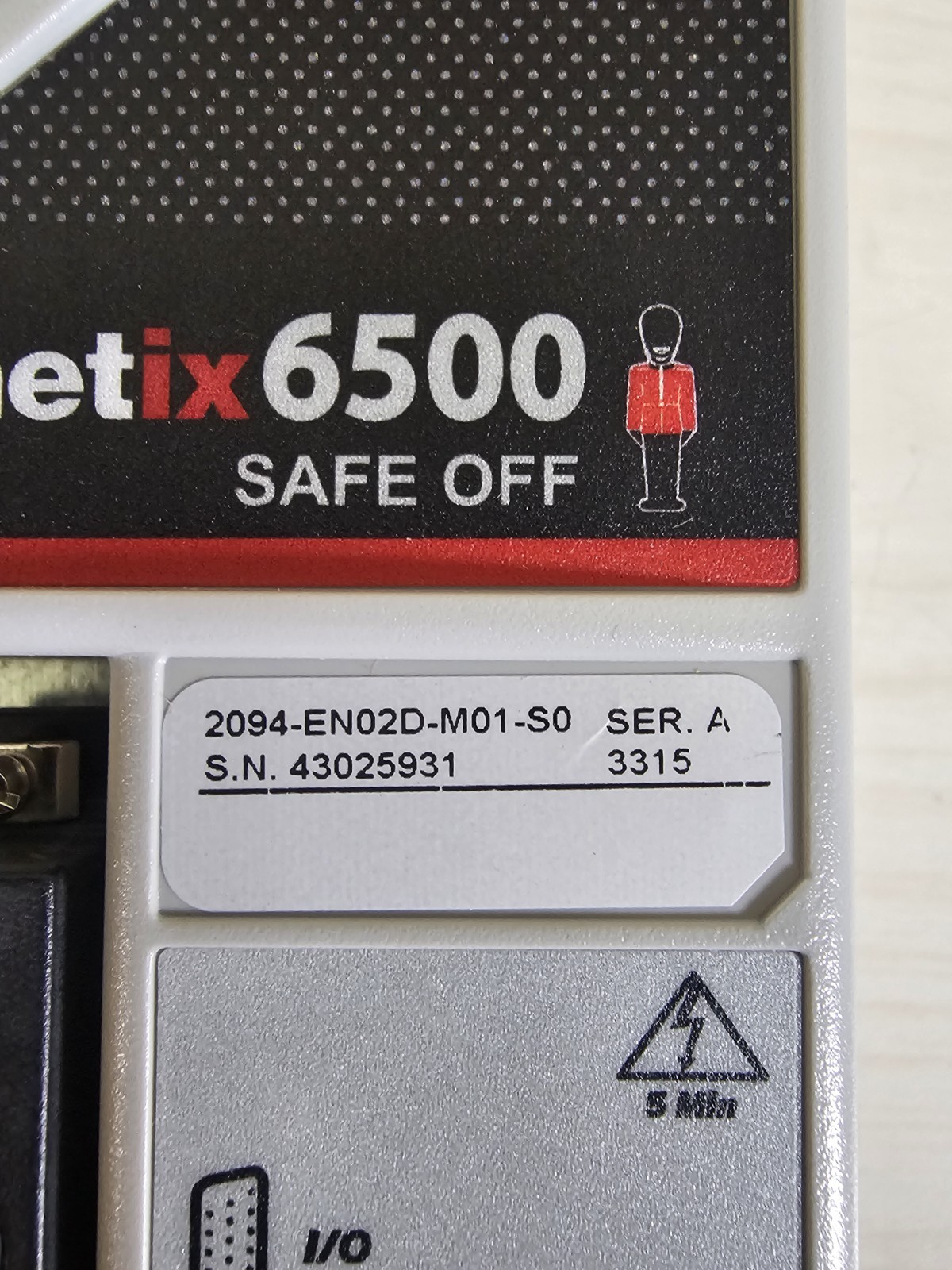 Allen-Bradley Kinetix 6500 Safe Off Control Module Cat #: 2094-EN02D-M01-S0