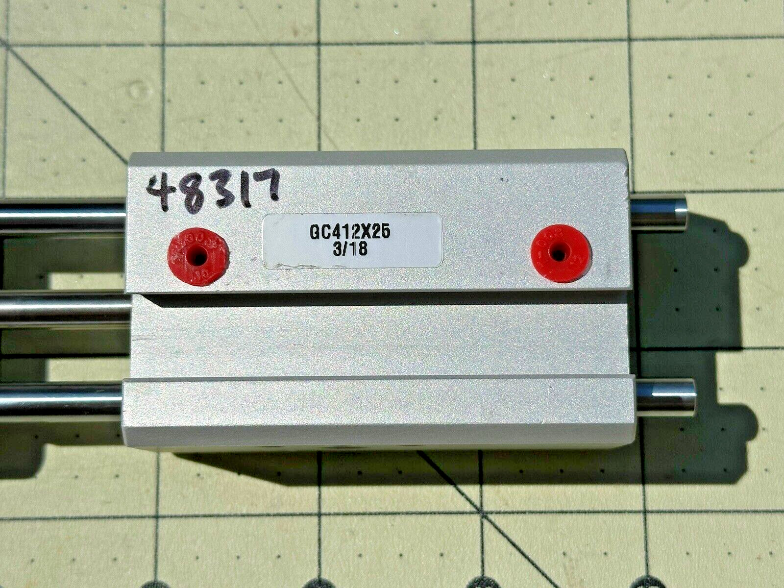 PHD QC 412×25 Pneumatic Indexer Slide 3/18 1” Travel 1/8” NPT Twin Piston New
