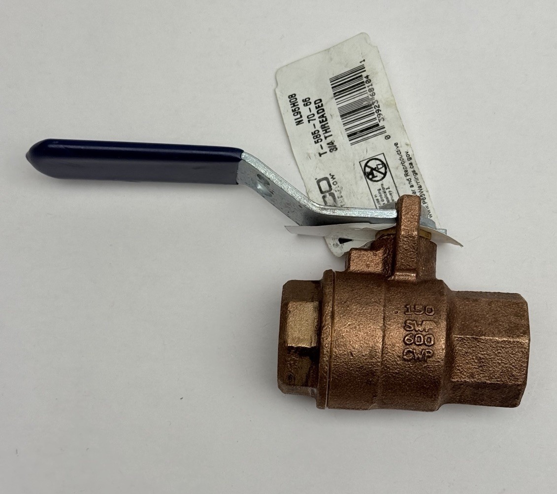 NL95H08 NIBCO T-585-70-66, BRONZE BALL VALVE, 3/4″ FEMAL NPT THREADED, S.S TRIM
