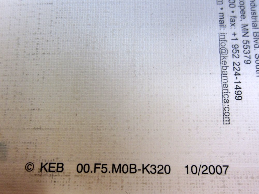 KEB 00.F5.M0B-K320 Instruction Manual
