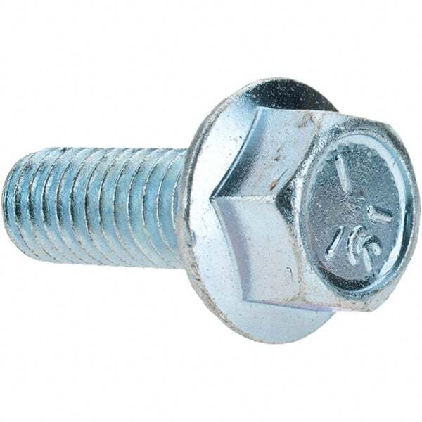 50 Pack Serrated Flange Bolts: 3/8-16 UNC, 1″ Under Head, Fully Threaded