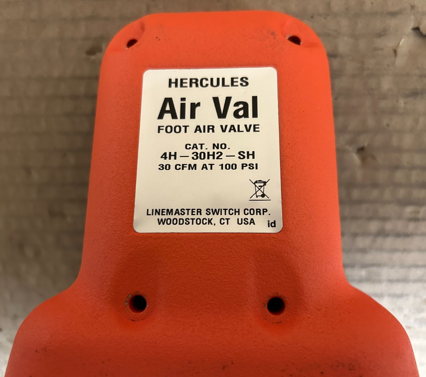 Linemaster 4H-30H2-SH Foot Switch Cover P-534-L5 AirVal Hercules