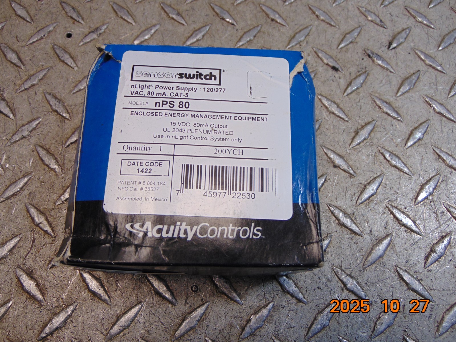 ACUITY CONTROLS nPS 80 nLIGHT POWER SUPPLY 120/277VAC