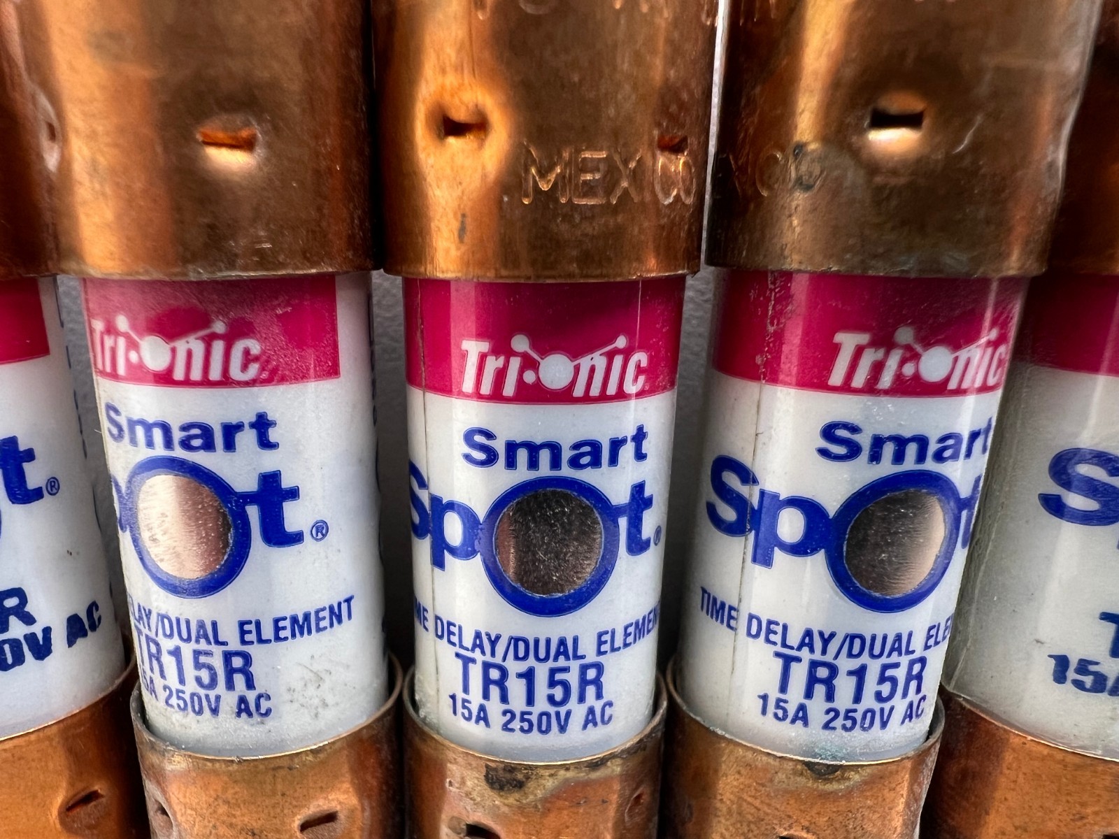 LOT OF (5) NEW OLD STOCK! FERRAZ SHAWMUT 15A SMART SPOT-TIME-DELAY FUSES TR15R