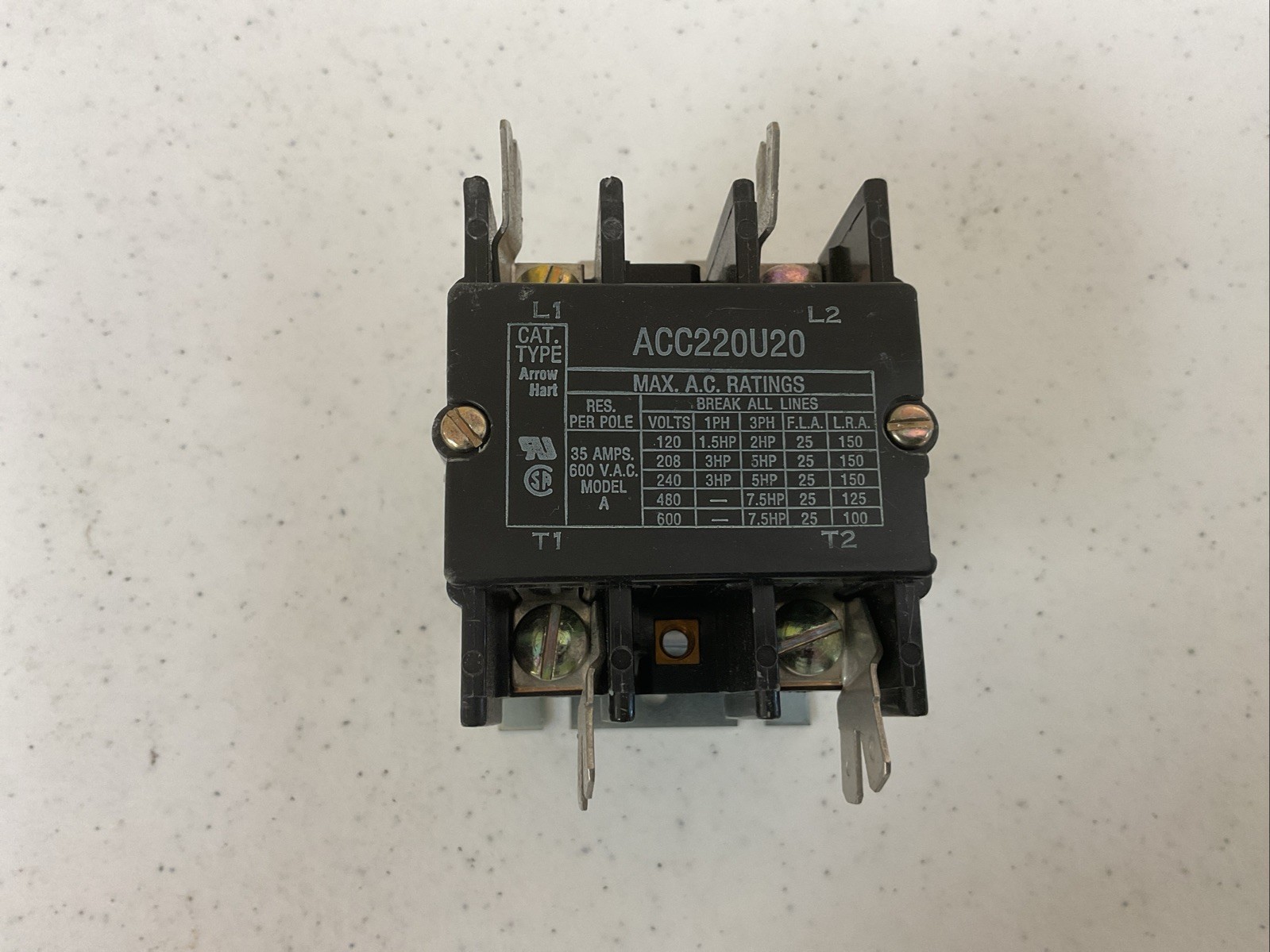 NEW ARROW HART ACC220U20/ACC220UM20 INDUSTRIAL CONTROL MAGNETIC CONTACTOR