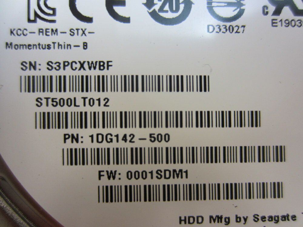 Seagate 1DG142-500 Laptop Thin HDD 500GB 1DG142500