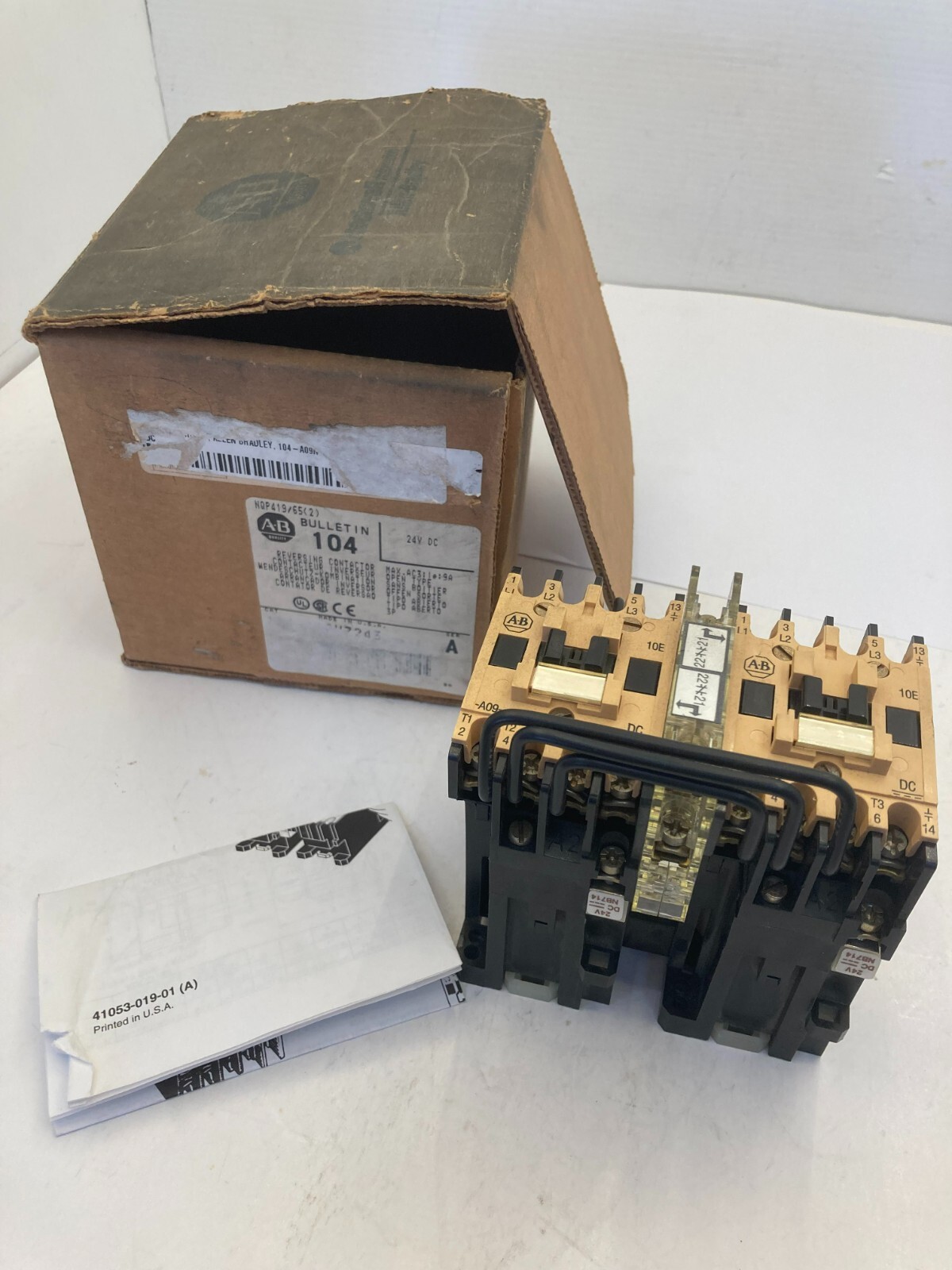 ALLEN BRADLEY 104-A09NZ243 CONTACTOR REVERSING 2NO/2NC 9A 3 POLE 24VDC S A NIB