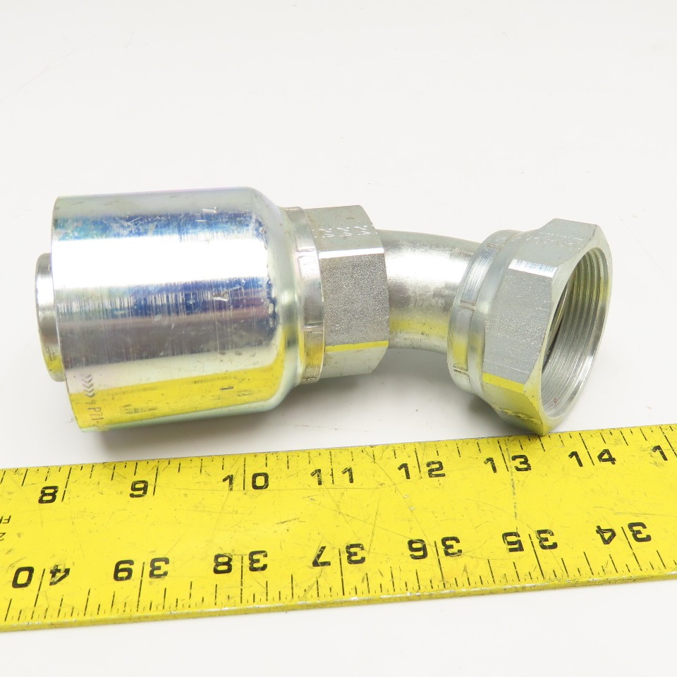 Parker 1-1/2″ (-24) Female ORFS Seal-Lok x 1-1/2″ Crimp Style Elbow 45°
