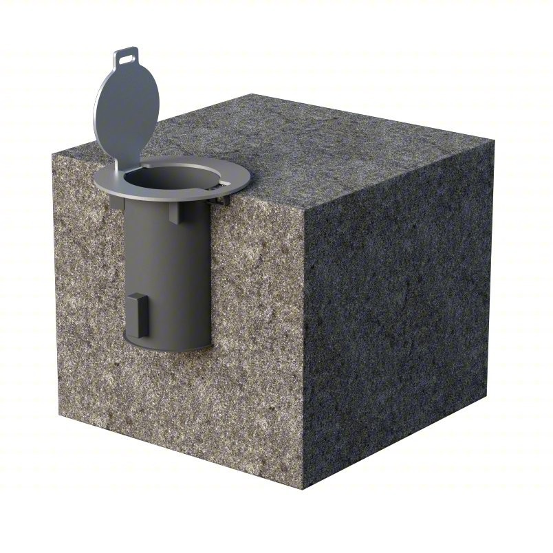 Bollard Embedment Sleeve, Silver, Stainless Steel #4