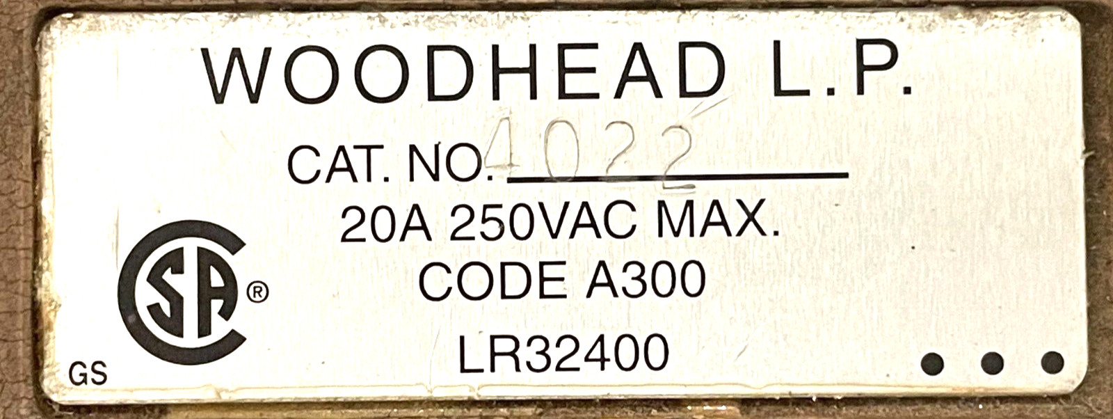 MOLEX WOODHEAD LR32400