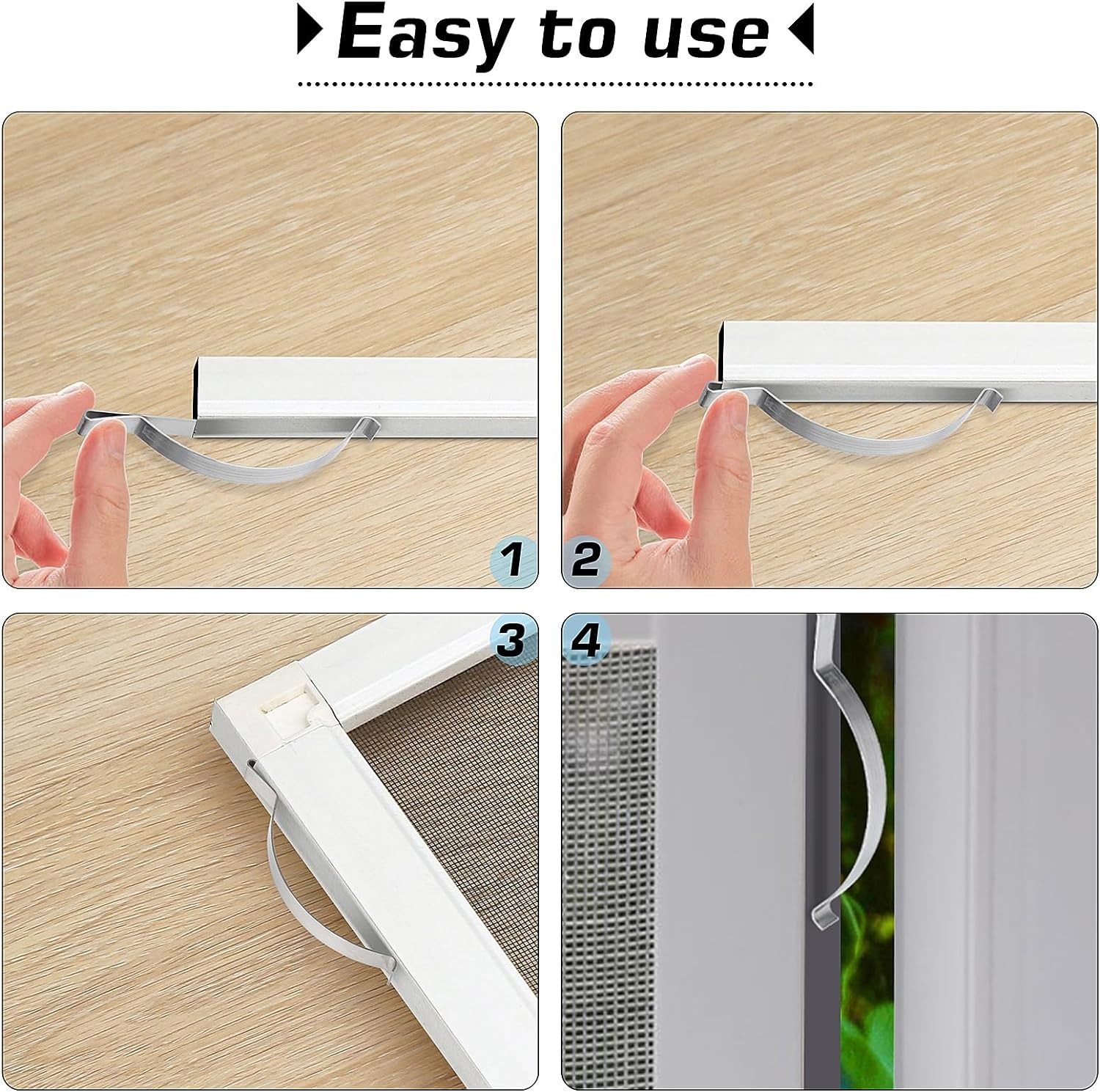 50 Pcs Window Screen Tension Spring, Durable Corner Mount Flat Silver