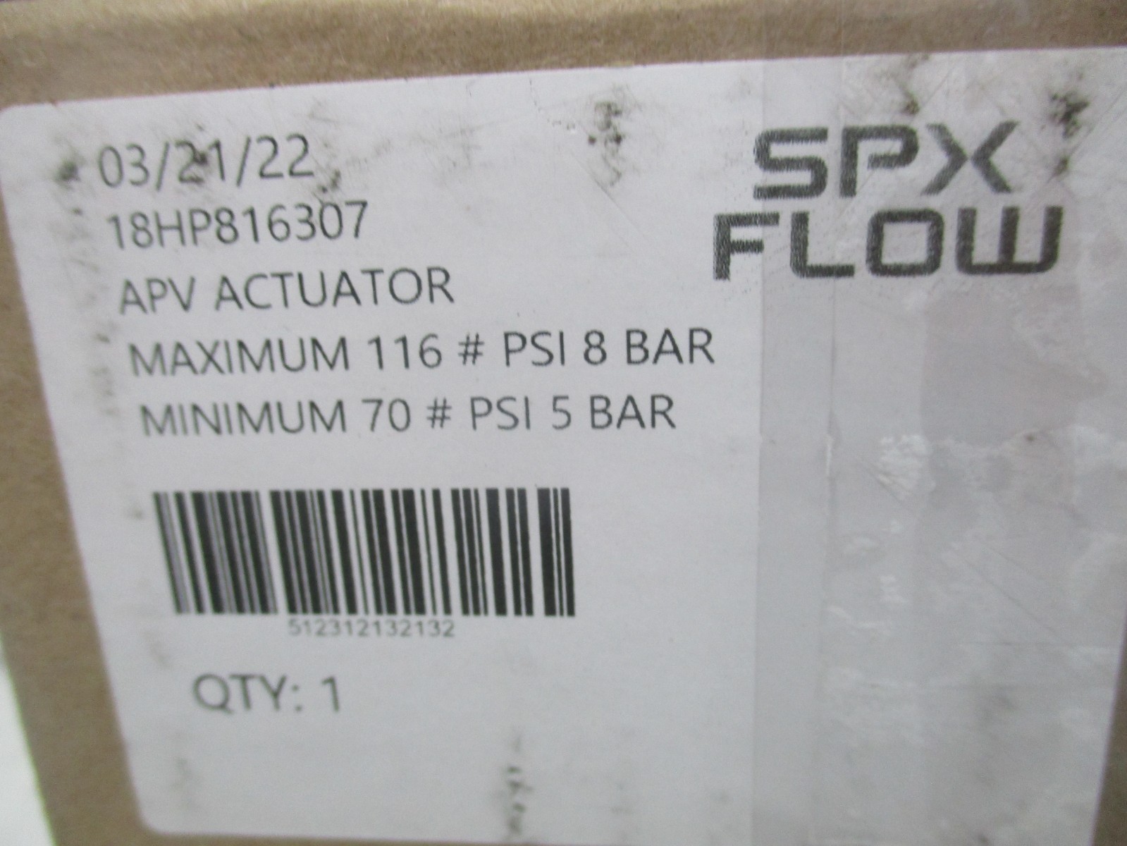 SPX 18HP816307 APV ACTUATOR, V1027