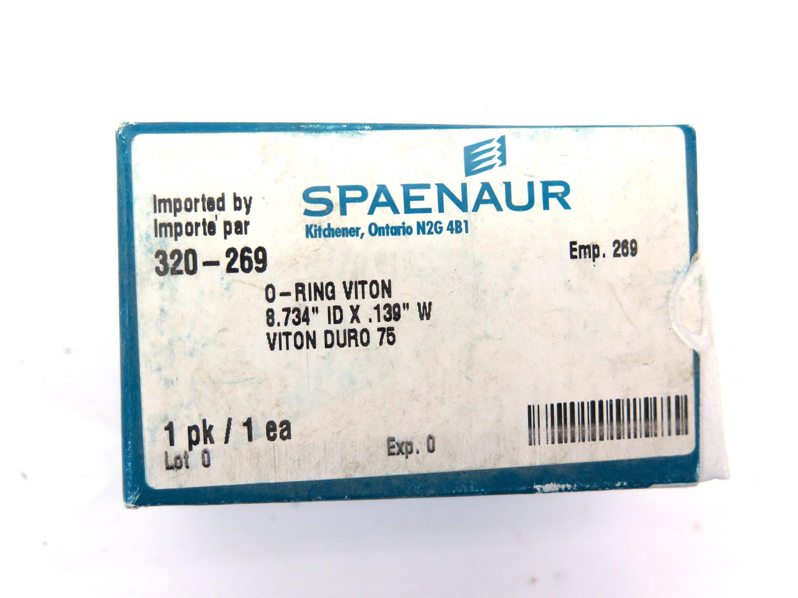 Spaenaur 320-269 O-Ring Viton Duro 75 8.734 ID X .139″ W