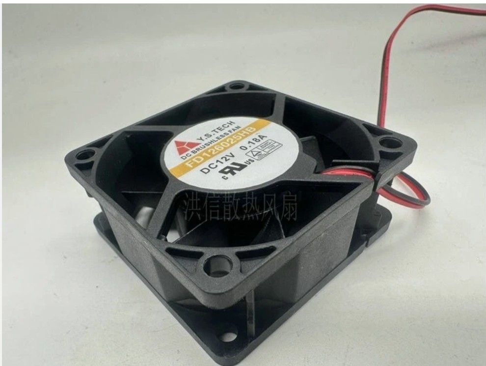 1 PCS Y.S.TECH Fan FD126025HB DC12V 0.18A 6025 6CM 2 wire Chassis cooling fan