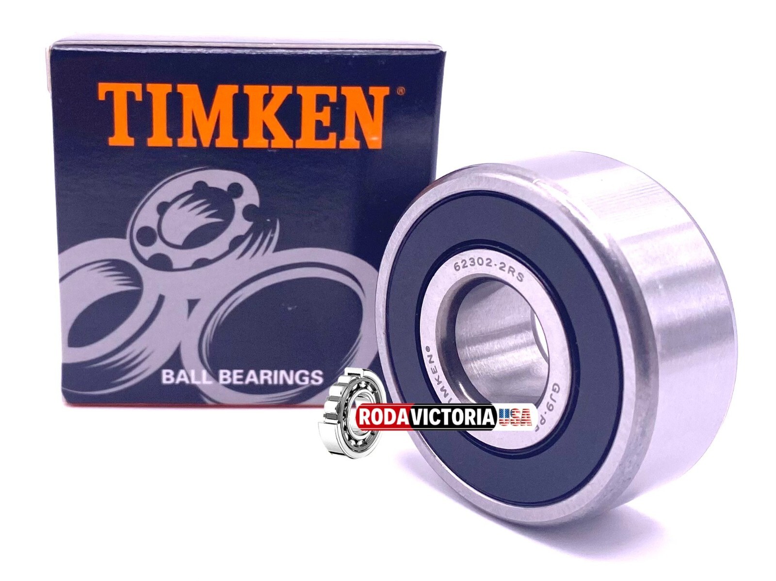 TIMKEN 62302 2RS Deep Groove Ball Bearing, Rubber Sealed 15x42x17 mm