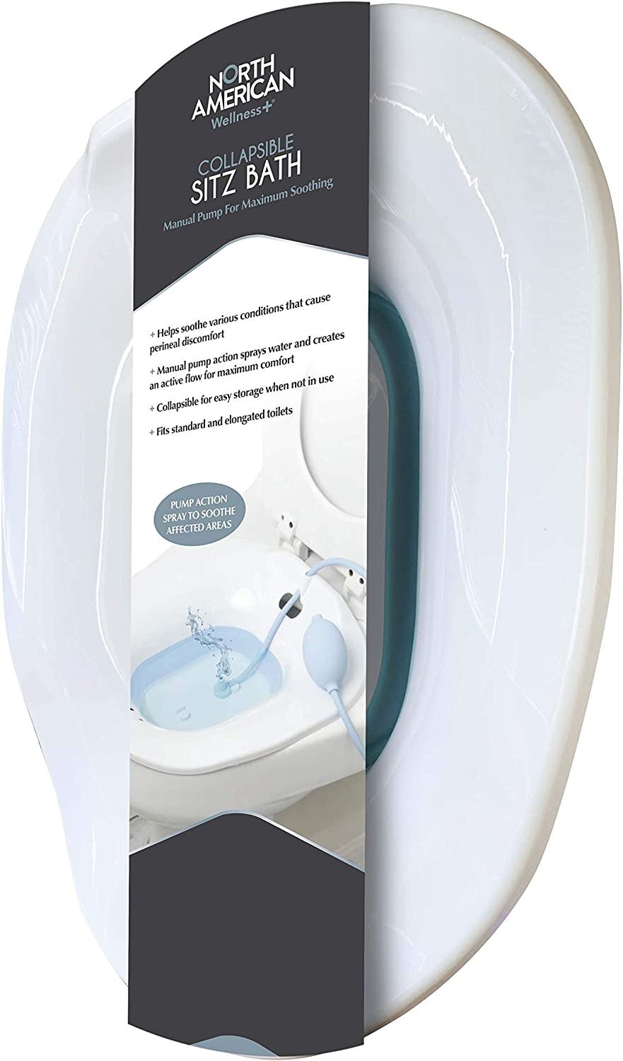 North American Health + Wellness Collapsible Sitz Bath, Helps Soothe Various…