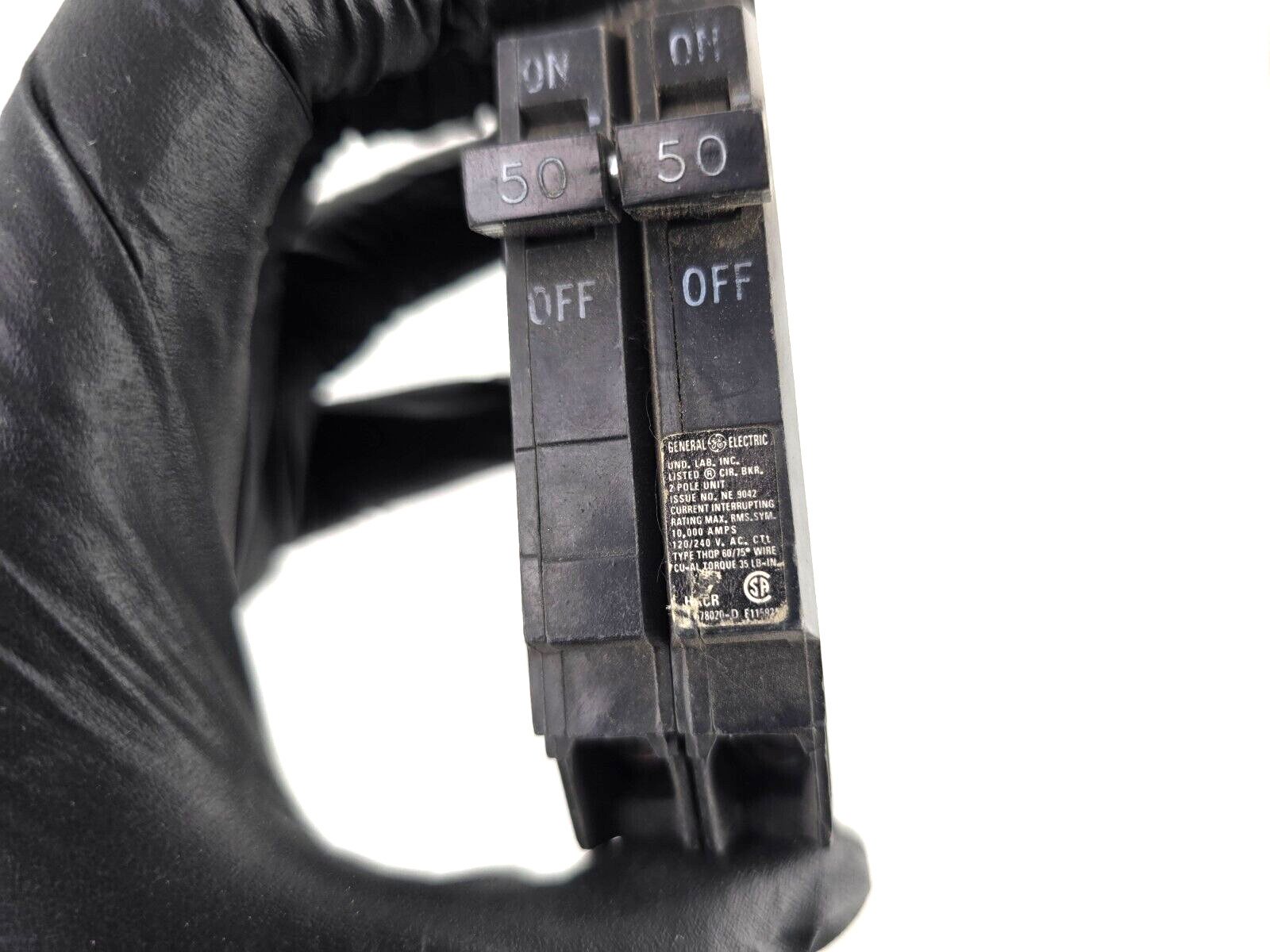 Used 3pcs General Electric THQP250 50 Amp 2 Pole 120/240 Tandem Circuit Breaker