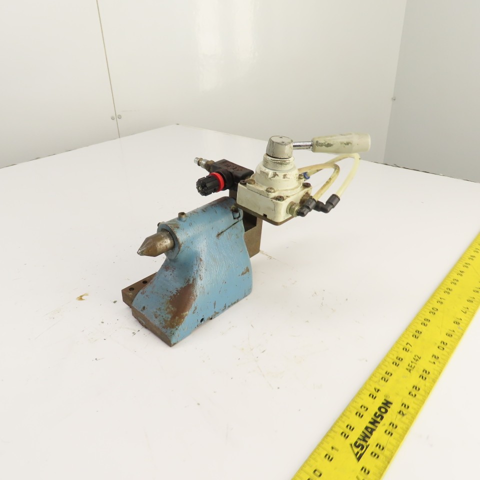 Cylinder Actuated Lathe Tailstock Dead Center 4″ Centerline W/Valve (Bison Style
