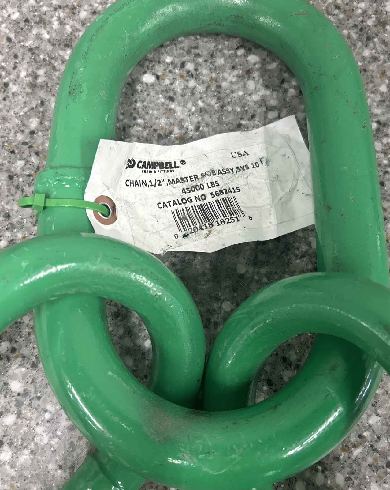 Campbell 5682415 1/2 in Oblong Master Link Sub-Assembly Grade- 100 Painted Green