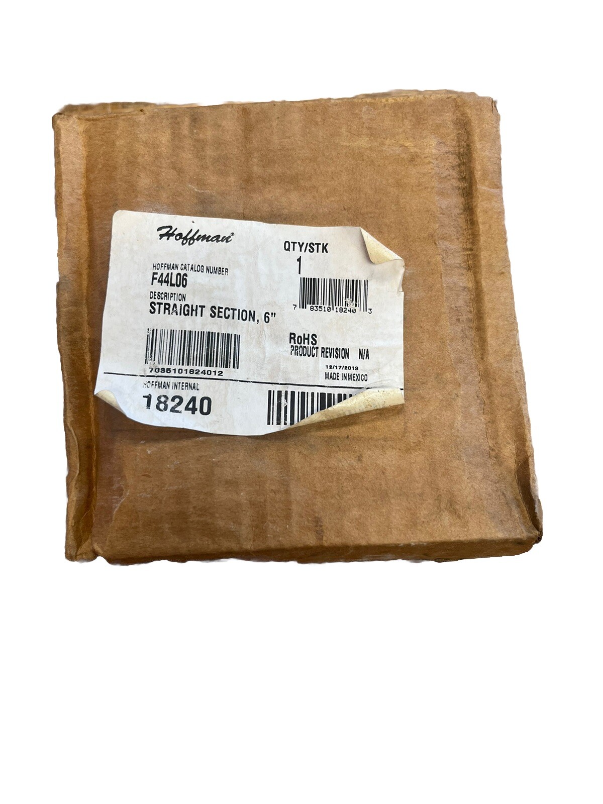 Hoffman F44L06 Straight Section Hinged Cover Wireway 4″ x 4″ x 6″ New