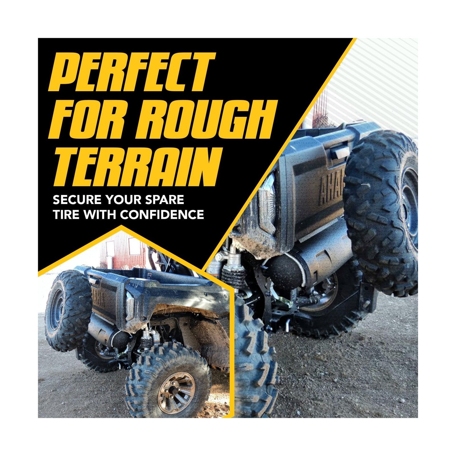 ATV/UTV Spare Tire Mount U-4047 | UTV or ATV Hitch Receiver | Hitch Spare Tir…