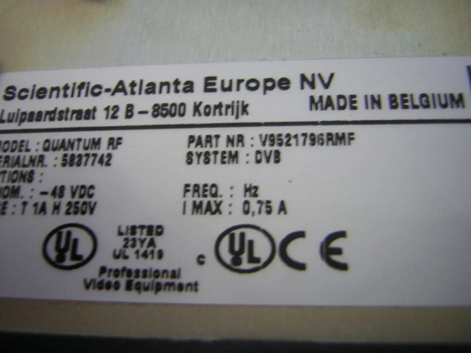 ✅ SCIENTIFIC ATLANTA QUANTUM RF V9521796RMF