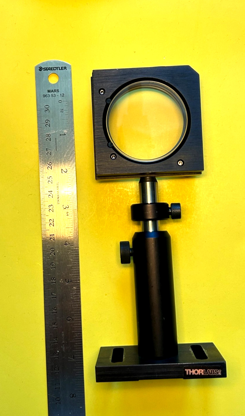 2″ dia. DUV grade CaF2 3 Degree wedge in Thorlabs 2″ mirror mt. with post holder