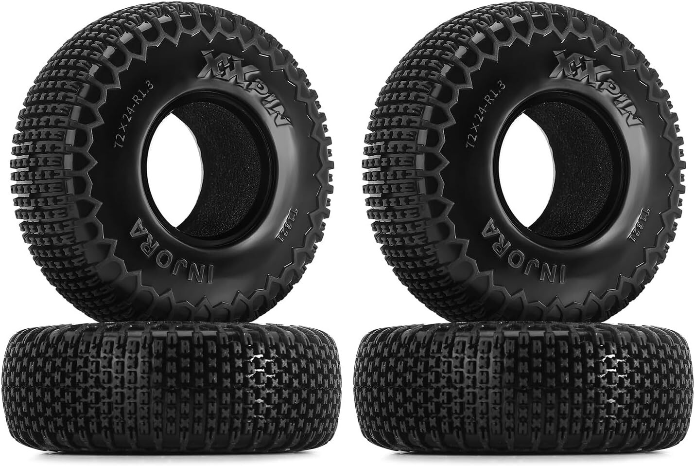 1.3″ XHX Pin Tires for Trx4M SCX24, 72 * 24Mm, S5 Compound, 4Pcs