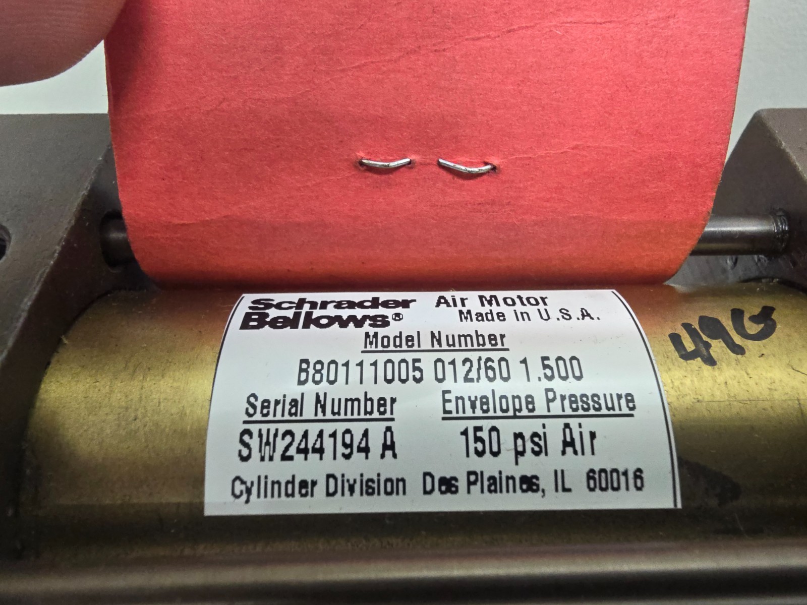 NEW OLD STOCK! SCHRADER BELLOWS AIR MOTOR B80111005-012/60-1.500