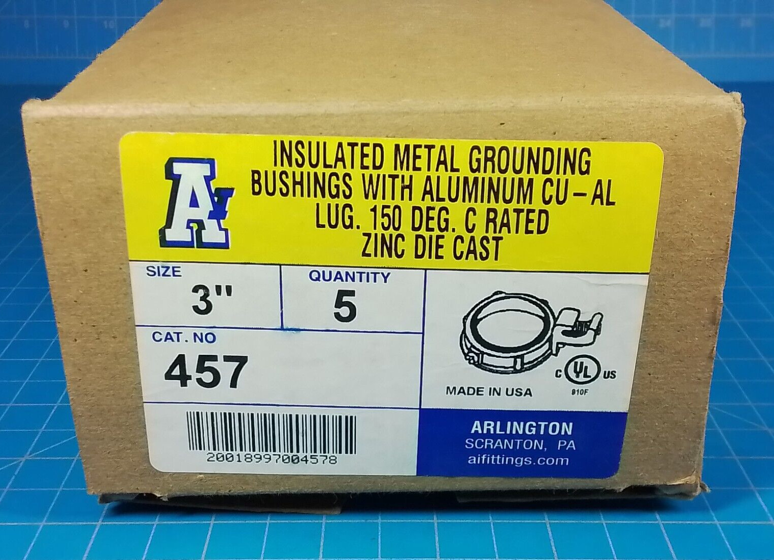 Arlington 3″ Insulated Grounding Bushing 457 (Lot of 4)