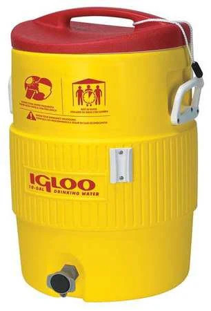 Igloo 48154 Industrial Beverage Cooler 10-Gallon Yellow/Red/White