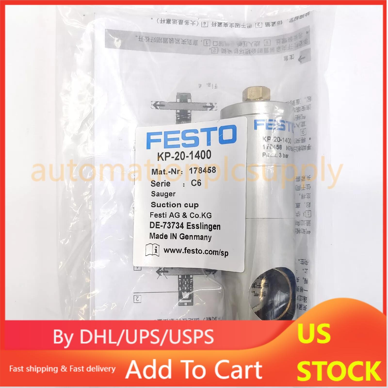 New Festo 178458 KP-20-1400 In Box Cylinder Clamping Cartridge Device for