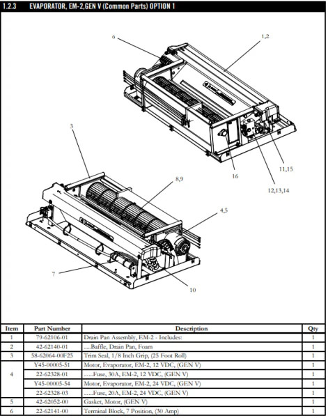 MOTOR, GENV EM-2/3 12VDC REPLACEMENT W/ CRADLE & INSTR Y45-00005-51