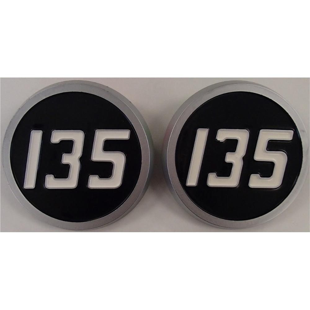 1865460M1 Two (2) Plastic Hood Emblems Fits Massey Ferguson Tractor 135