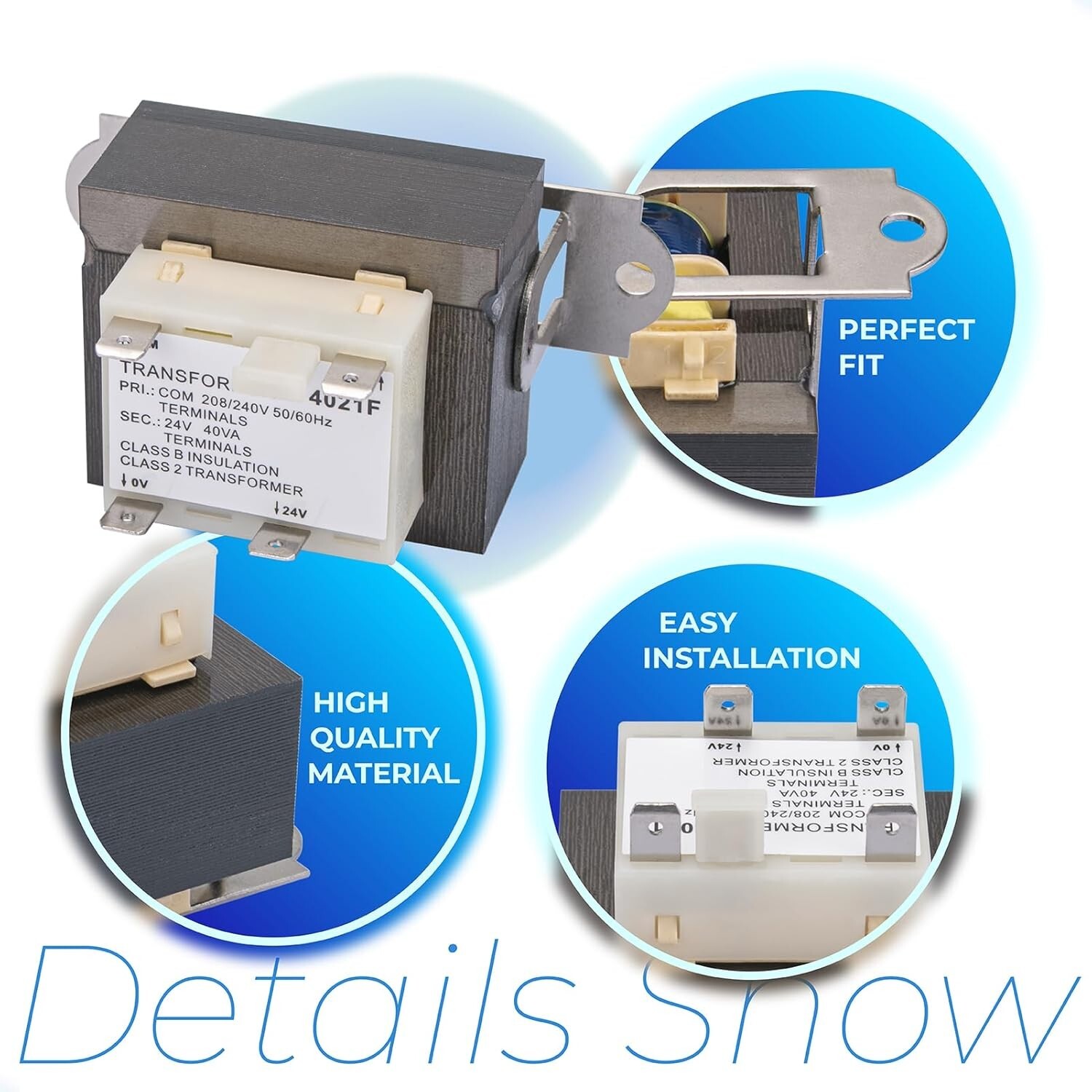 ANTOBLE 0130M00138S 240V To 24V Transformer Compatible With Goodman Amana 40VA 2