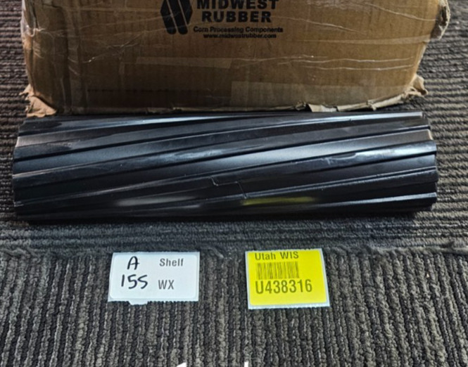 (QTY 2) Midwest Rubber L65N90-12NB150 HR-0449 12″, Left, Rubber Husker Rolls