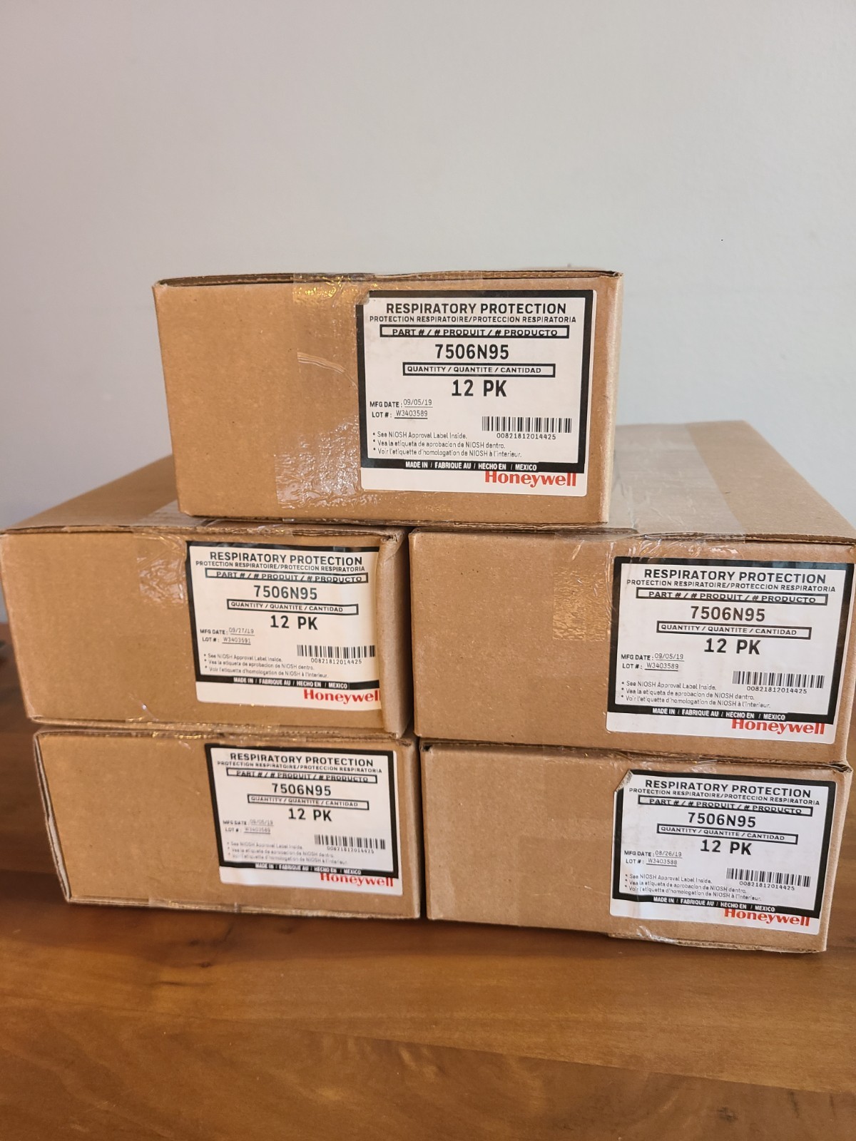 HONEYWELL NORTH 7506N95 Filter, White, 5 BOXES OF 12 x 10PK