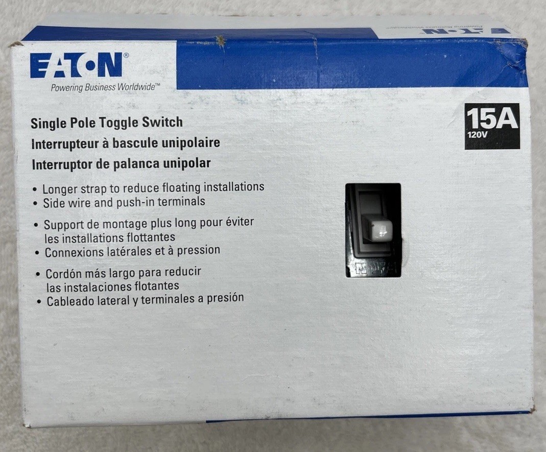 Eaton NSB 1301-7W-10 (5) Boxes of 10 Single Pole Toggle Switches 2 open 3 Sealed