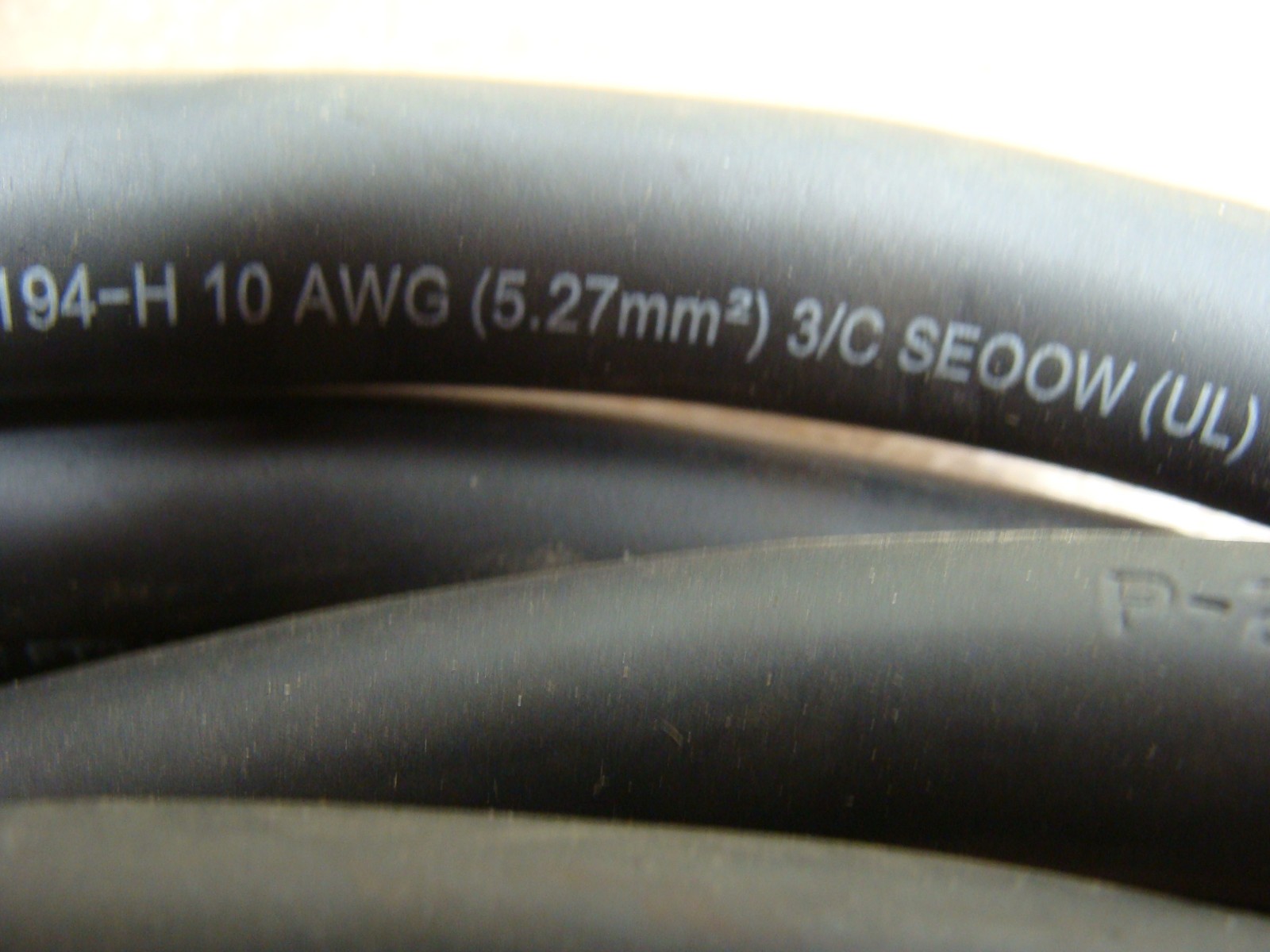 SOUTHWIRE RESISTALL SEOOW 10 AWG 3/C POWER CABLE 15 FEET